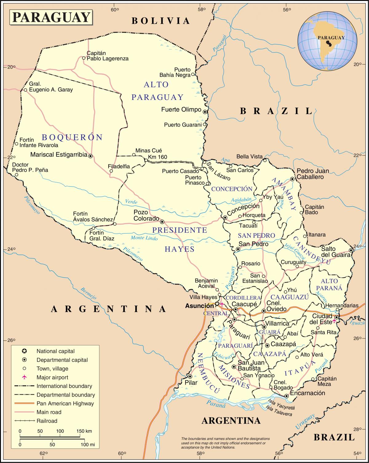 地图cateura巴拉圭 