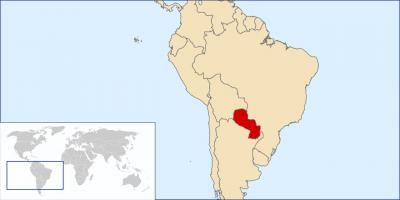 巴拉圭在世界地图上的位置